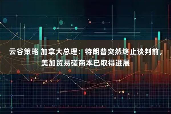 云谷策略 加拿大总理：特朗普突然终止谈判前，美加贸易磋商本已取得进展
