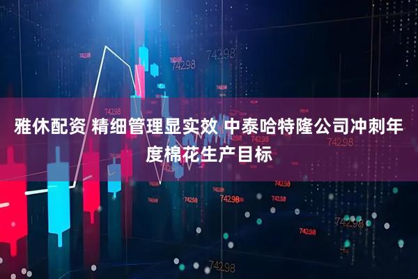 雅休配资 精细管理显实效 中泰哈特隆公司冲刺年度棉花生产目标